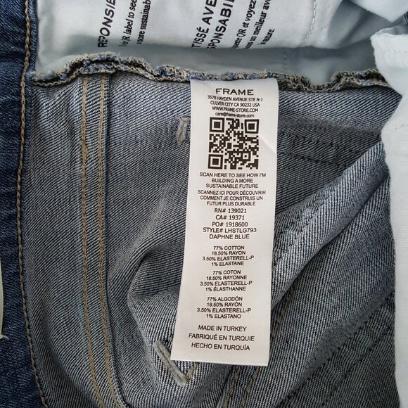 NWOT FRAME Le High Straight Leg Long in Daphne Blue 25 SUPER STRETCH - Picture 14 of 16
